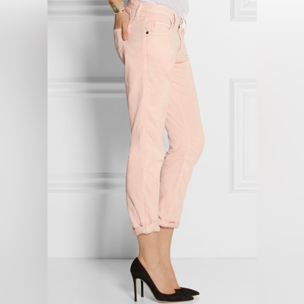Current Elliott Le Fling Lightweight Corduroy in Washed Out Stardust Baby Pink